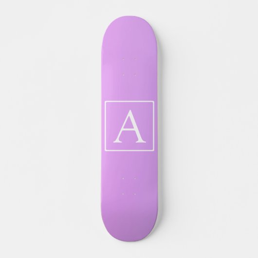 Eenvoudig Monogram | Subtiele roze/Paarse ombre Persoonlijk Skateboard (Voorkant)