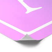 Eenvoudig Monogram | Subtiele roze/Paarse ombre Poster (Hoek)