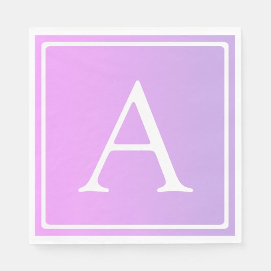 Eenvoudig Monogram | Subtiele roze/Paarse ombre Servet (Voorkant)