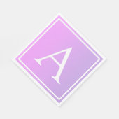 Eenvoudig Monogram | Subtiele roze/Paarse ombre Servet (Hoek)