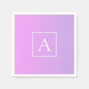 Eenvoudig Monogram   Subtiele roze/Paarse ombre Servet