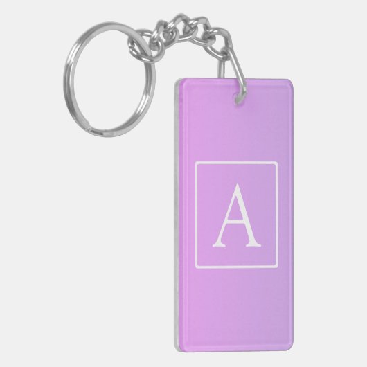 Eenvoudig Monogram | Subtiele roze/Paarse ombre Sleutelhanger (Voorkant Links)