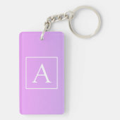 Eenvoudig Monogram | Subtiele roze/Paarse ombre Sleutelhanger (achterkant)