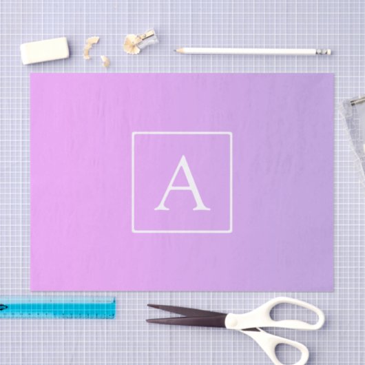 Eenvoudig Monogram | Subtiele roze/Paarse ombre Tissuepapier (Craft)