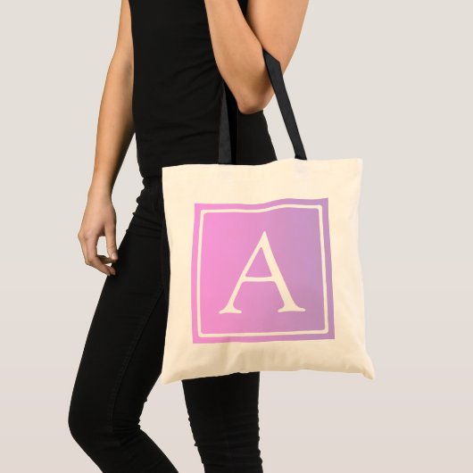 Eenvoudig Monogram | Subtiele roze/Paarse ombre Tote Bag (Voorkant (product))