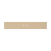 Eenvoudig monogram tan-buikband uitnodigingen wikkel (Vlak)