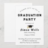 Eenvoudig Monogram Tekst afstudeerfeest uitnodigin Kaart (Voorkant / Achterkant)