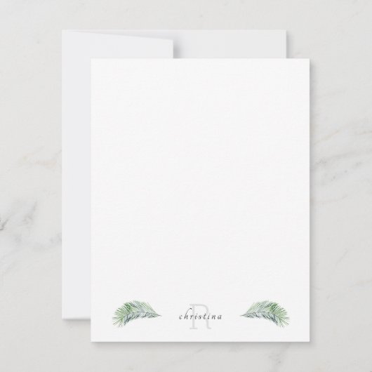 Eenvoudig Monogram tropisch blank bedankt Notitiekaartje (Achterkant)