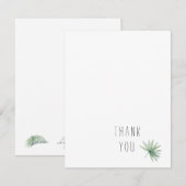 Eenvoudig Monogram tropisch blank bedankt Notitiekaartje (Voorkant / Achterkant)