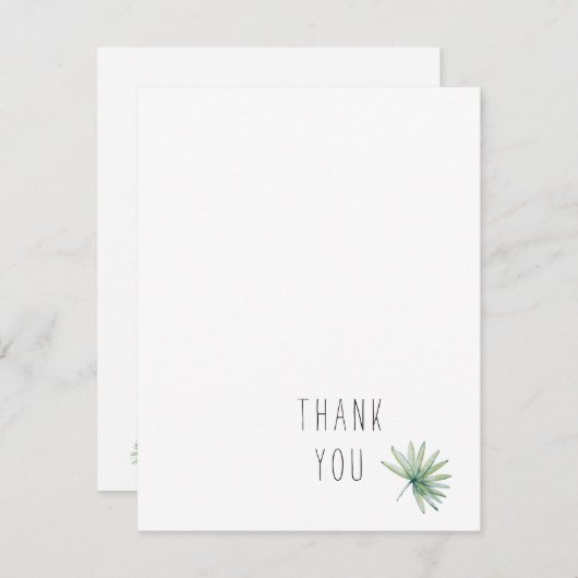 Eenvoudig Monogram tropisch blank bedankt Notitiekaartje (Voorkant / Achterkant)