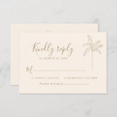 Eenvoudig Monogram Trouwlogo Palmboom RSVP (Voorkant / Achterkant)