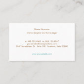 Eenvoudig monogram Turquoise Blue, stijlvol minima Visitekaartje (Achterkant)