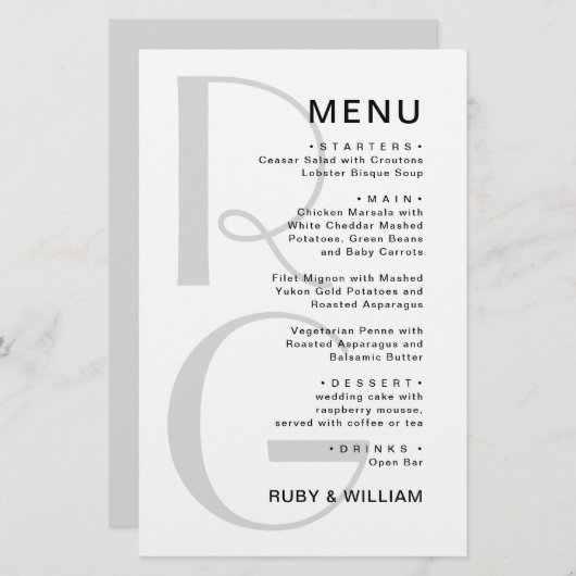 Eenvoudig monogram Typografie minimalistisch trouw (Voorkant / Achterkant)