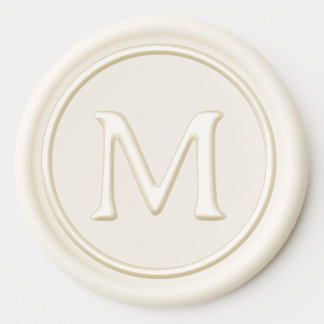 Eenvoudig monogram van één letter waxzegel sticker