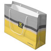 Eenvoudig monogram van twee-tonen geel en grijs In Large Cadeautasje (Voorkant Gekanteld)
