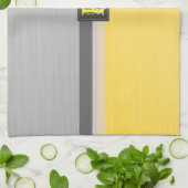 Eenvoudig monogram van twee-tonen geel en grijs In Theedoek (Gevouwen)