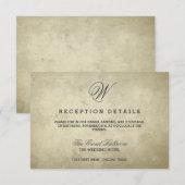 Eenvoudig Monogram | Vintage Papieren Ontvangst De Informatiekaartje (Voorkant / Achterkant)