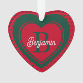 Eenvoudig monogram voor kerstmis ornament (voorkant)