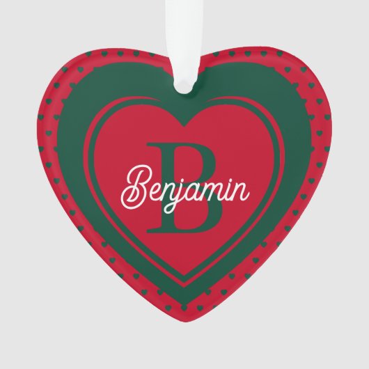 Eenvoudig monogram voor kerstmis ornament (voorkant)