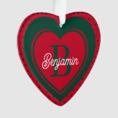 Eenvoudig monogram voor kerstmis ornament (voorkant)