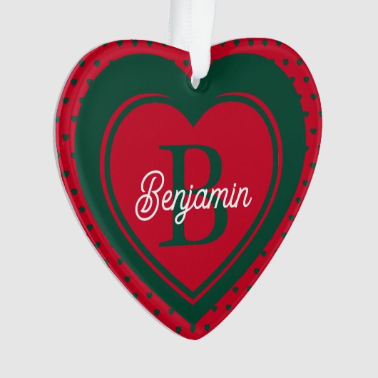 Eenvoudig monogram voor kerstmis ornament (voorkant)