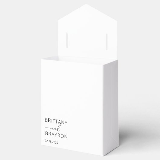 Eenvoudig Monogram Weddenschap Bedankdoosjes (Geopend)