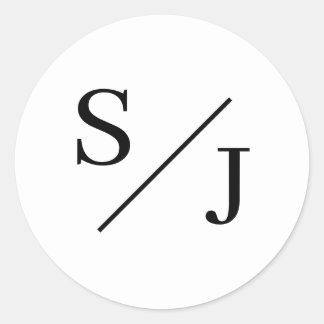 Eenvoudig Monogram Weddenschap Ronde Sticker