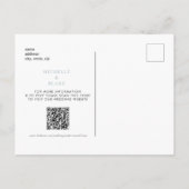 Eenvoudig Monogram Winterblauw Sparen de Datum QR  Aankondigingskaart (Achterkant)