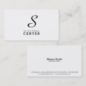 Eenvoudig Monogram (wit) Visitekaartje (Voorkant / Achterkant)