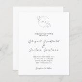 Eenvoudig Monogram Wreatbudget Wedding Uitnodiging (Voorkant / Achterkant)