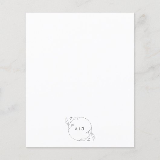 Eenvoudig Monogram Wreatbudget Wedding Uitnodiging (Achterkant)