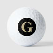 Eenvoudig Monogram zwart en Tan Golfballen (Voorkant)