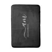 Eenvoudig Monogram zwart en wit Minimalistisch Sti Badmat (Voorkant Verticaal)