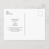 Eenvoudig Monogram zwart huwelijk sparen de Datum Aankondigingskaart (Achterkant)