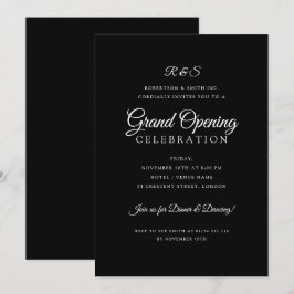 Eenvoudig Monogram zwart voor grootbedrijf Kaart