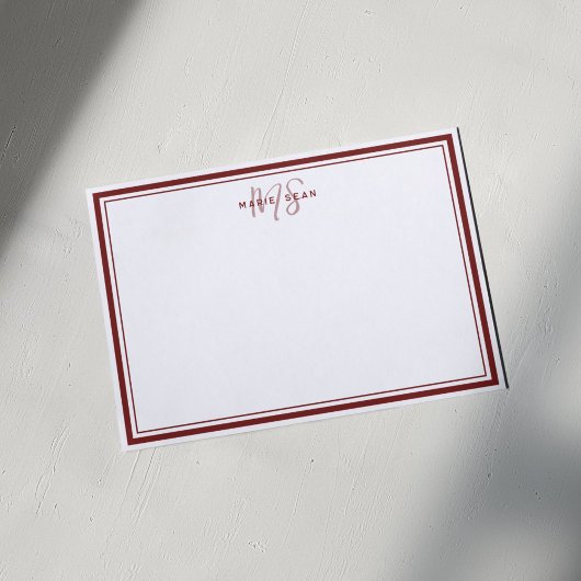 Eenvoudig monogram zwart-wit aan de lage minimalis notitiekaartje