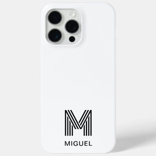 Eenvoudig Monogram Zwart-wit budget Case-Mate iPhone Case (Achterkant)