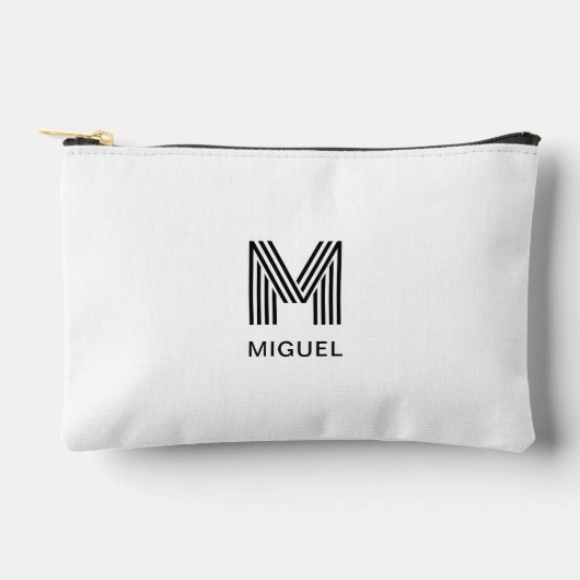 Eenvoudig Monogram Zwart-wit budget Etui (Voorkant)