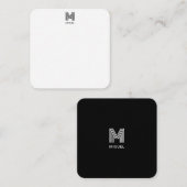 Eenvoudig Monogram Zwart-wit budget Notitiekaartje (Voorkant / Achterkant)