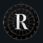 Eenvoudig monogram zwart-wit dartbord<br><div class="desc">Dit is een eenvoudig, modern, gepersonaliseerd monogram ontwerp. Dit stijlvolle ontwerp is in klassiek zwart-wit met stijlvolle typografie. Het is perfect voor een gepersonaliseerde darts / sportspellen cadeau of ideaal als cadeau voor jezelf. Voeg eenvoudig uw initiaal letter toe door het te typen in het personaliseer dit tekstvak. Bekijk het...</div>