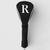 Eenvoudig monogram zwart-wit golfheadcover (Voorkant)