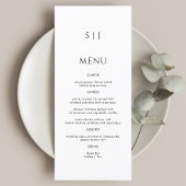 Eenvoudig Monogram zwart-wit huwelijk Menu