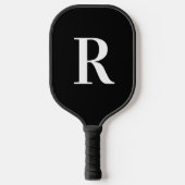 Eenvoudig monogram zwart-wit pickleball paddle (Voorkant)
