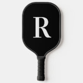 Eenvoudig monogram zwart-wit pickleball paddle (Achterkant)