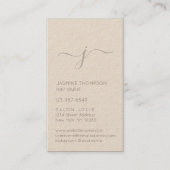 Eenvoudig Monogramed Manuscript Blush en Kraft Ver Afsprakenkaartje (Voorkant)