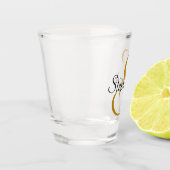 Eenvoudig Monogrammed Initiaal & Naam Shot Glas (Links)