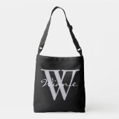 Eenvoudig Monogrammen en Namen + uw achtergrond. e Crossbody Tas (Achterkant)