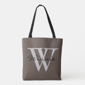 Eenvoudig Monogrammen en Namen + uw achtergrond. e Tote Bag (Achterkant)