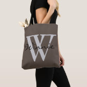 Eenvoudig Monogrammen en Namen + uw achtergrond. e Tote Bag (Dichtbij)