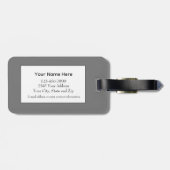 Eenvoudig monogrammen modern, stijlvol, grijs reiz bagagelabel (Achterkant horizontaal)